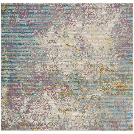 Safavieh Aria Power Loom Woven Square Rug Cream & Multi Color - 6 ft. 5 in. x 6 ft. 5 in. ARA128C-6SQ